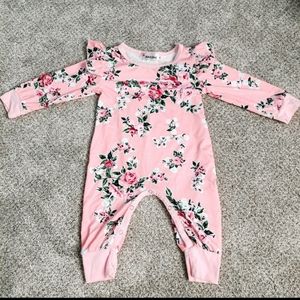 Floral baby girl romper